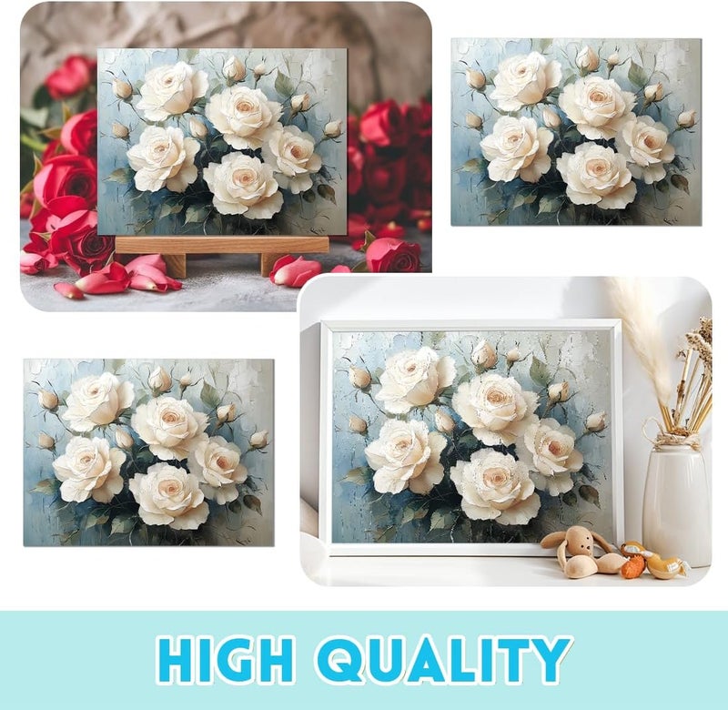 BEUNITONE 6 Sheets Large White Roses Rub on Transfers for Furniture Vintage Floral Rub on Transfer Sticker for Furniture Decor Iod Transfers Stickers Crafts for Wood Glass Decals Waterproof 6"x12" - Image 3